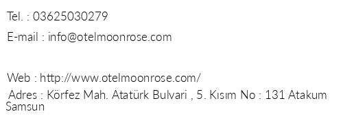 Moonrose Otel telefon numaralar, faks, e-mail, posta adresi ve iletiim bilgileri